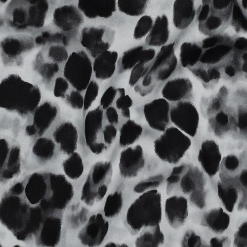 Viscose satin digital Animal skin, Black