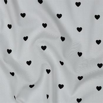 Fine poplin Hearts, White/Black