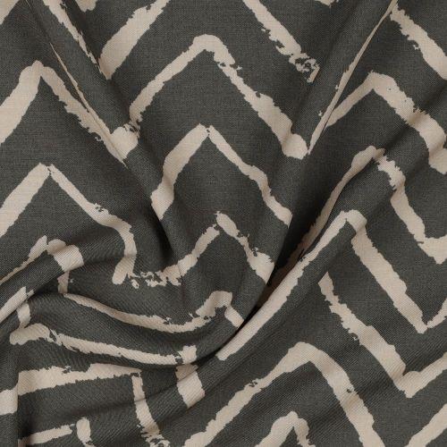 Viscose Zig Zag, Army Green