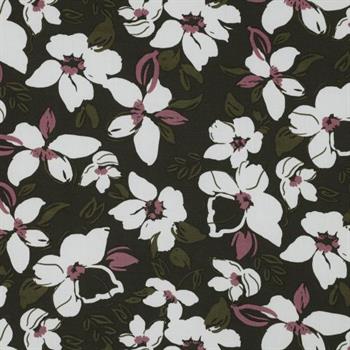 Viscose Flowers, Army Green