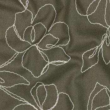 Linen viscose Embroidery Flowers, Pickle