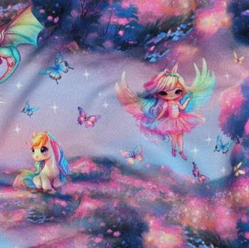 French Terry digital Fairies, Pink