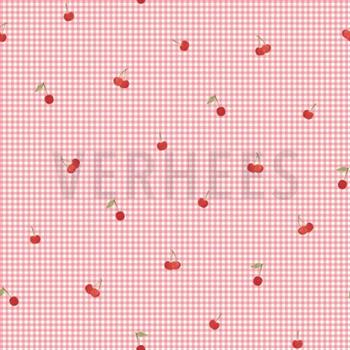 Poplin digitial Cherry, Rose