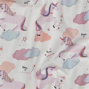 Fine poplin Unicorns, White