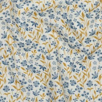 Fine poplin Flowers, Blue