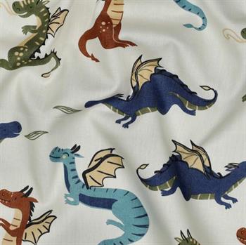 Fine poplin Dragons, Offwhite