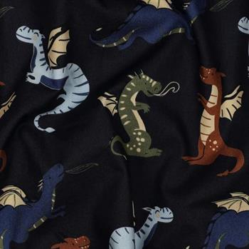 Fine poplin Dragons, Navy