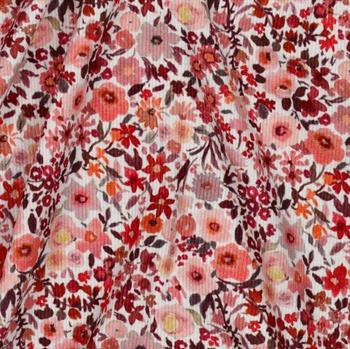 Rib jersey Digital Flowers, Peach