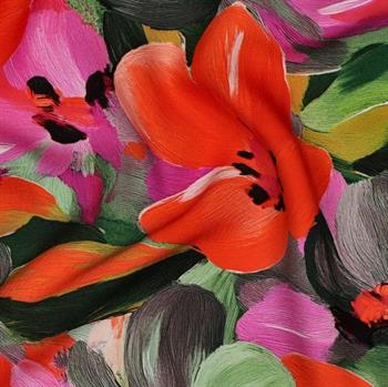 Lenzing Ecovero Digital Flowers, Multicolour