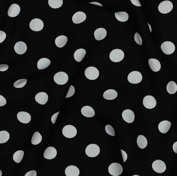 Viscose Radiance Polka dots, Black