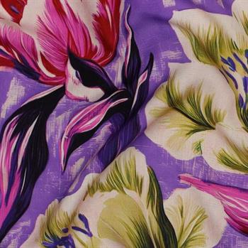 Lenzing Ecovero digital Flowers, Purple