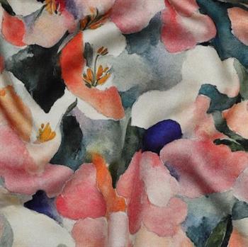 Viscose Satin digital Flowers, Peach
