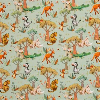 Økotex bomulds jersey, Safari animals