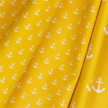 Poplin Petit Anchor, Yellow