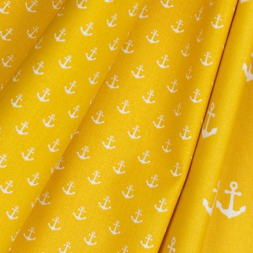 Poplin Petit Anchor, Yellow