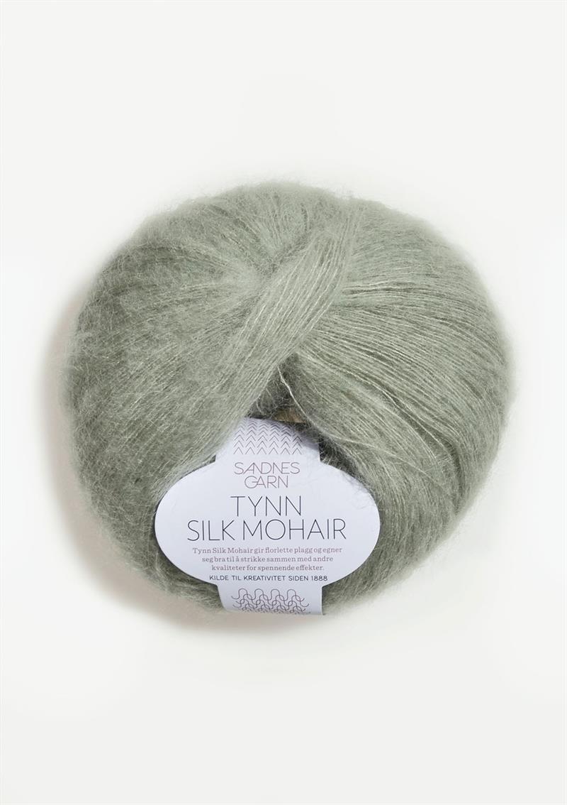 Tynn Silk mohair, Støvet lys grøn