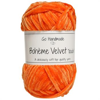 Bohème velvet "double" Warm orange