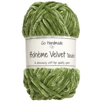 Bohème velvet "double" Peridot green