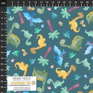 Økotex bomulds jersey, Dinosaur
