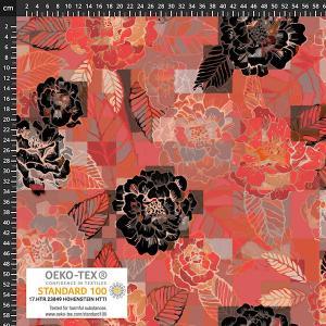 Økotex bomulds jersey, Blomster