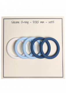 Silikone O-ringe Hvid/Babyblå/Jeansblå