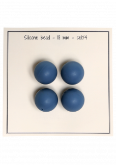 Silikone perler Jeansblå 18mm