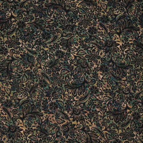 Viscose jersey Paisley, Green