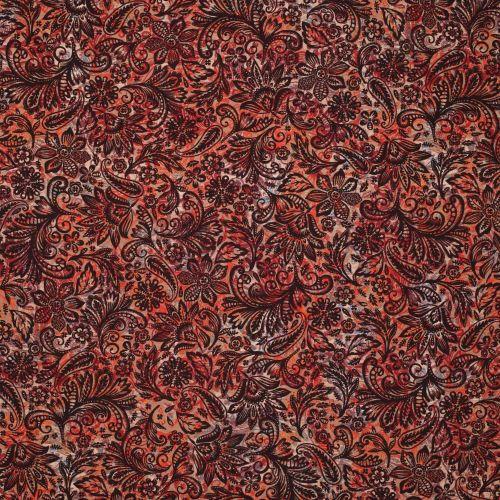 Viscose jersey Paisley, Red