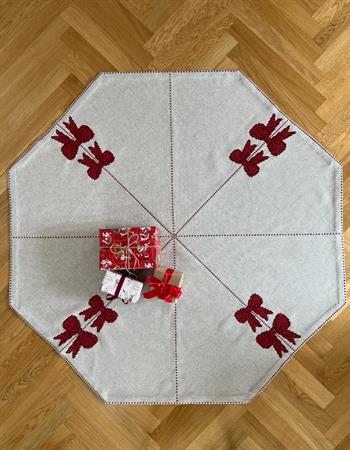 Røde sløjferm Juletræstæppe