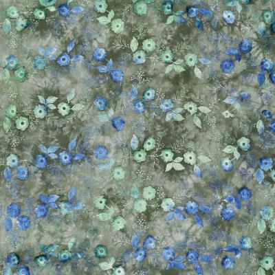 Tie dye Poppy embroidery, Green