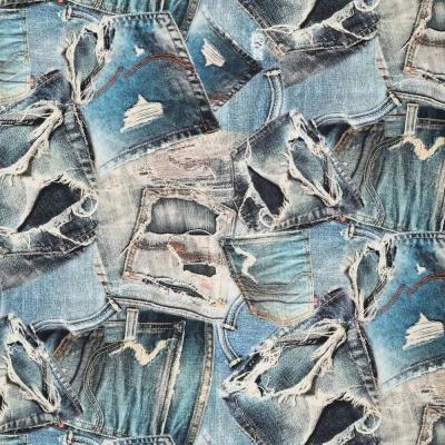 Denim Mix print Cotton Twill