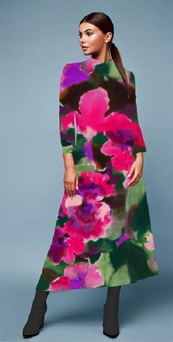 Viscose jersey m/print, Pink