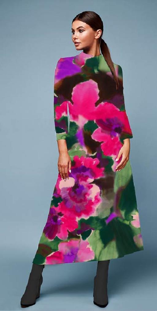 Viscose jersey m/print, Pink