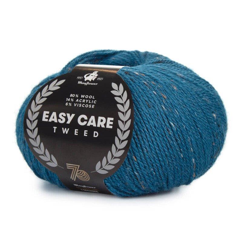 Easy care tweed, Petroleumsblå