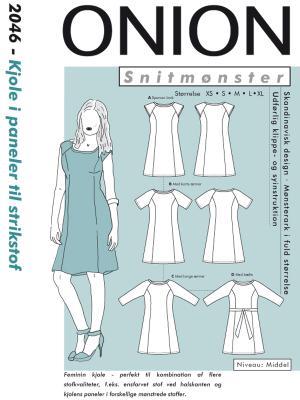 Kjole i paneler til strikstof XS - XL