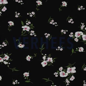 Polyester spandex Flowers, Black/green