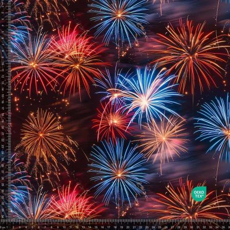 Økotex bomulds jersey, Farverig Fyrværkeri