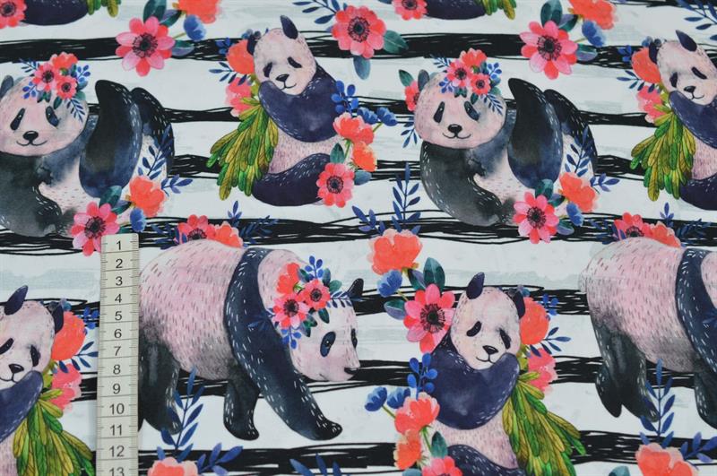 Økotex Bomulds Jersey Pandaer                                                                                      