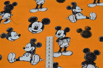 Økotex Bomulds Jersey - Mickey Mouse Orange                                                                                       