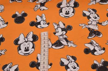 Økotex Bomulds Jersey - Minnie Mouse Orange                                                                                 