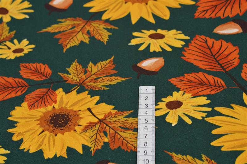 Økotex bomulds jersey m/Solsikke