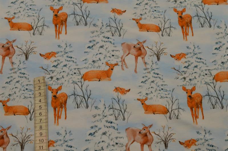 Økotex bomulds jersey m/Rådyr