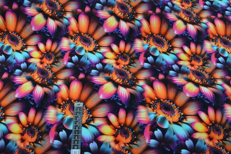 Økotex bomulds jersey m/blomster