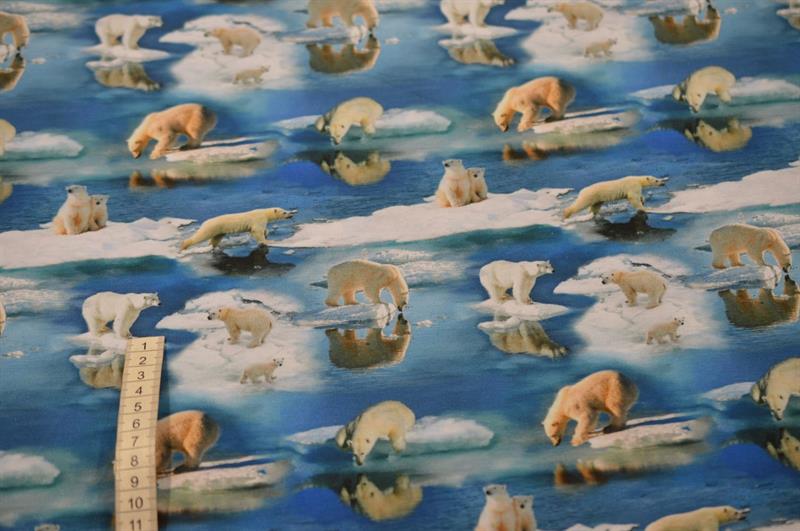 Økotex bomulds jersey m/Isbjørne