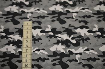 Økotex bomuld/poplin Grå camouflage