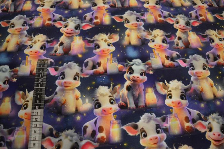 Økotex bomulds jersey, Cute cow