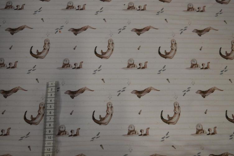 Økotex bomulds jersey m/Odder, Lys beige