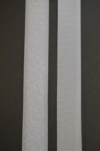 Velcro (Hook og loop) hvid 20 mm