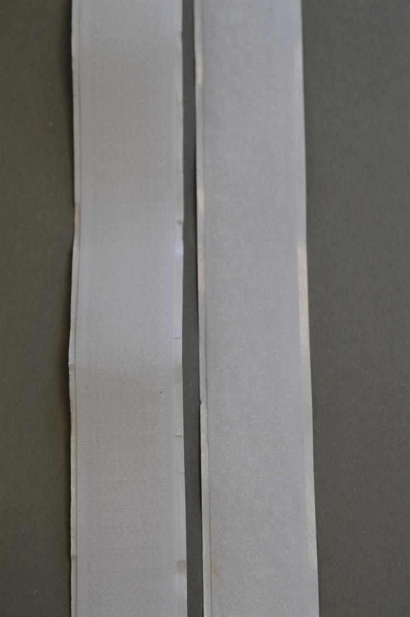 Velcro (Hook og Loop) Selvklæbende  Hvid 20mm