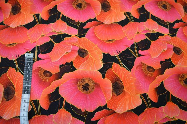 Økotex bomulds jersey m/Blomster